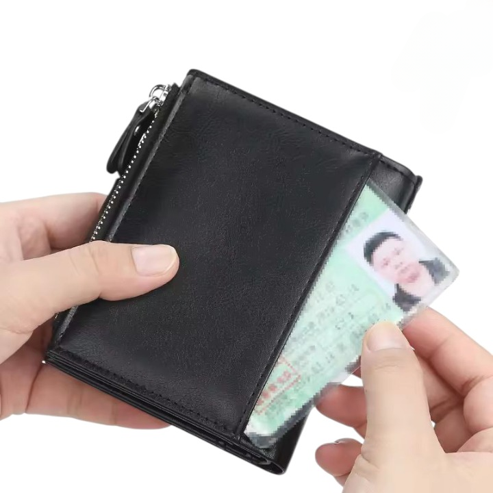 **Genuine Baellerry Buffalo Leather Wallet – Classic Trifold Edition for Cash, Cards & Daily Carry (Black)**