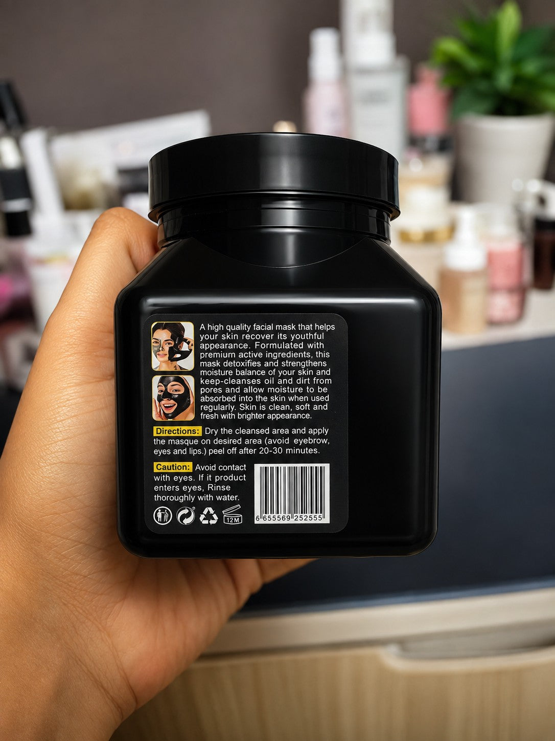 **Kashee Charcoal Black Face Mask – 300ML Facial Cleansing Mask for Daily Skincare & Grooming**