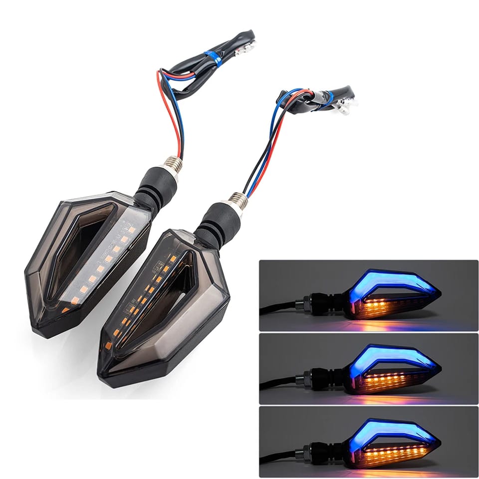 **4PCS Universal 12 LED Motorcycle Indicators – Turn Signal Lights with Parking DRL for 70cc, CG125 & All Bikes (China Imported)**