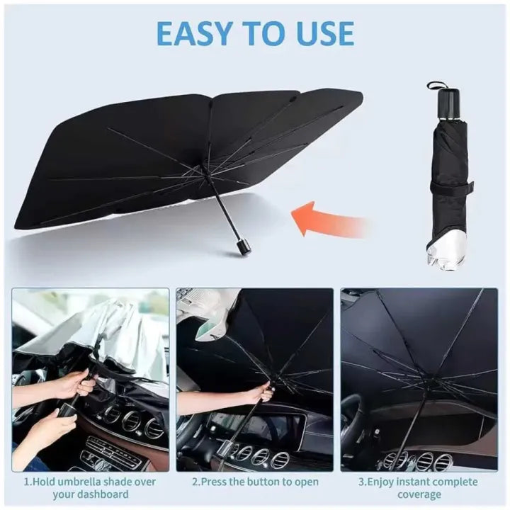 **Car Windshield Sun Shade Umbrella – Foldable UV & Heat Protection for Car Interior**