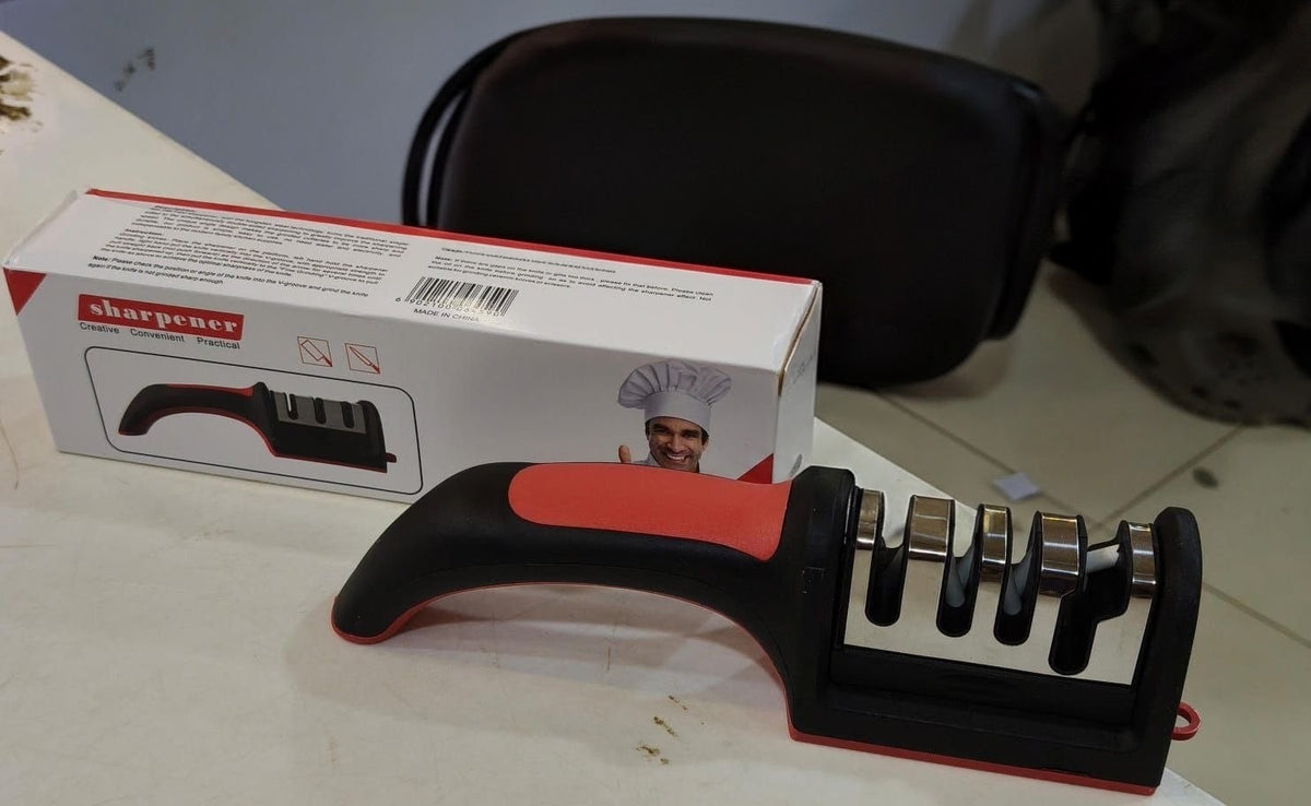 **Professional 3-Stage Kitchen Knife Sharpener – Easy-to-Use Tool for Sharpening and Restoring Kitchen Knives**