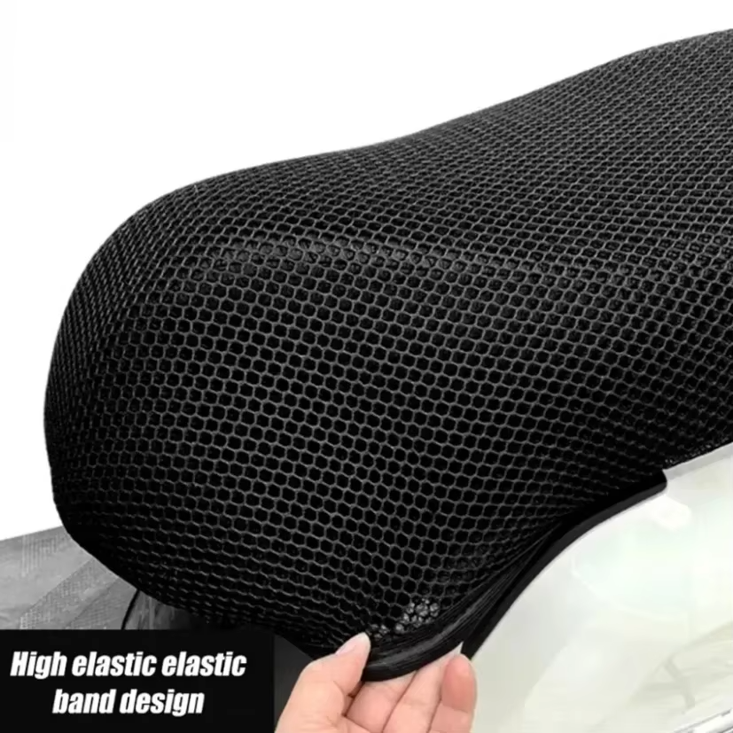 Bike net seat cover for all motorbikes 10 MM Thickness stretchable material thick net cover long lasting - fits on all models seat cover