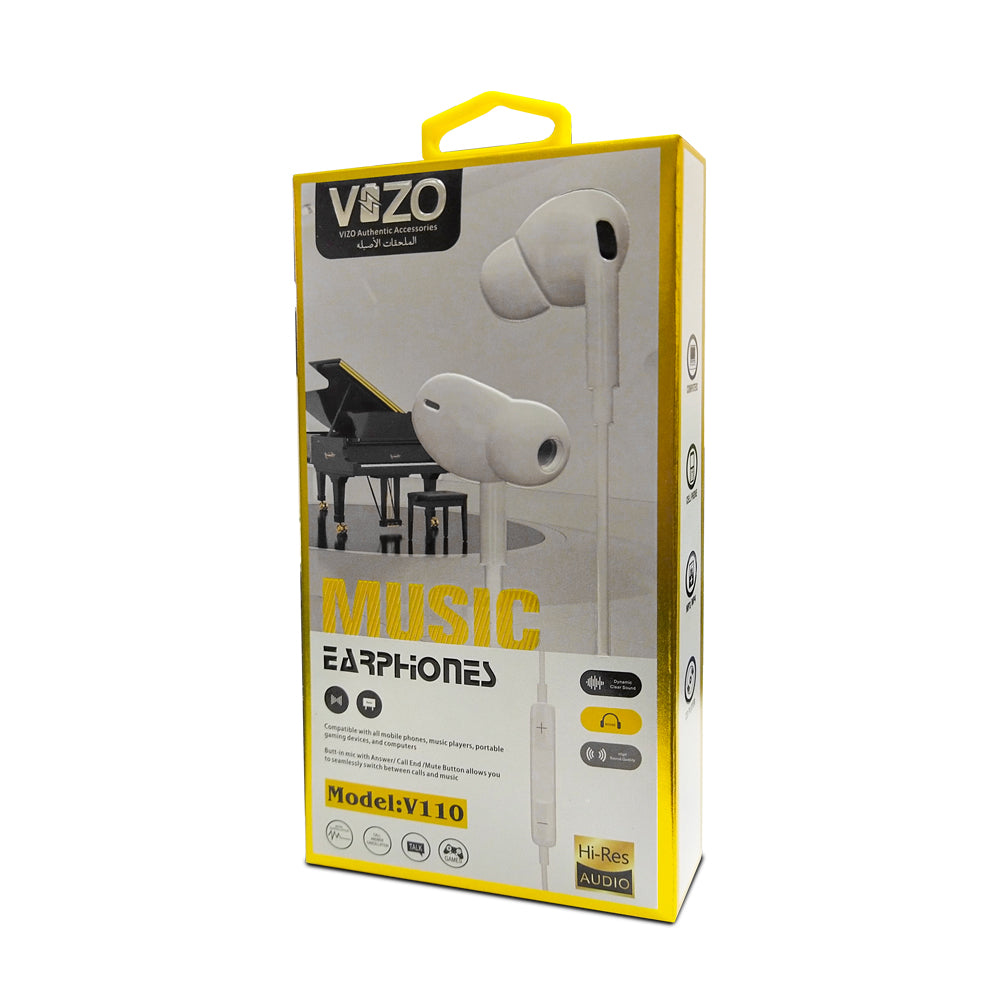 **VIZO V110 Super Bass Handsfree – Wired In-Ear Earphones with Clear Sound & Deep Bass for Android Mobile Phones**