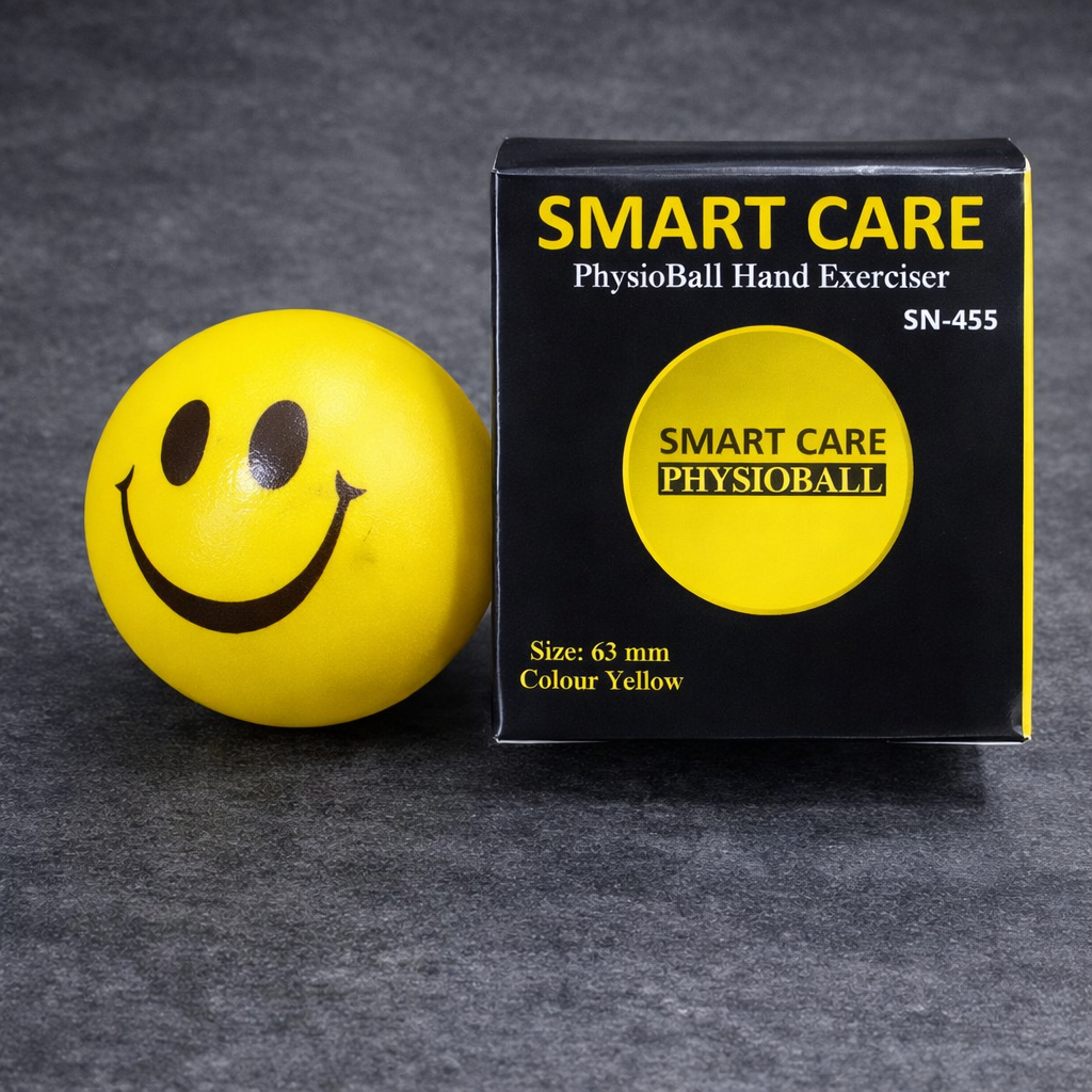 **Smart Care PhysioBall Hand Exerciser – Yellow Stress Relief & Hand Exercise Ball**