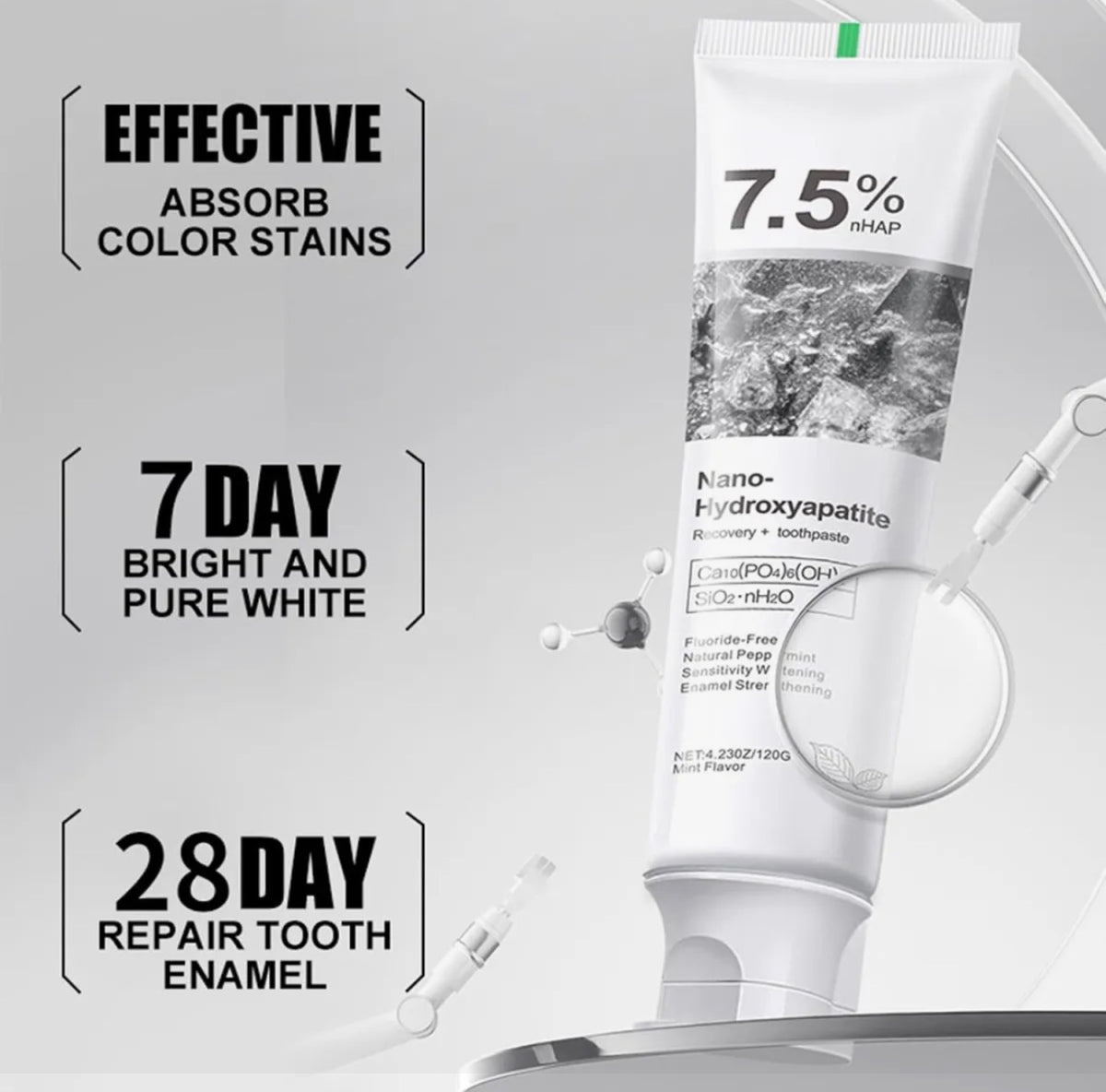 **Nano Hydroxyapatite Toothpaste 7.5% nHAP – Teeth Repair, Whitening & Sensitivity Protection | Gentle Daily Oral Care | 80g**