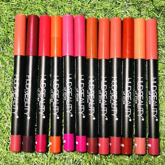 ## Huda Beauty Lip Pencil Set – 12 Stunning Shades for Smooth, Defined & Beautiful Lips