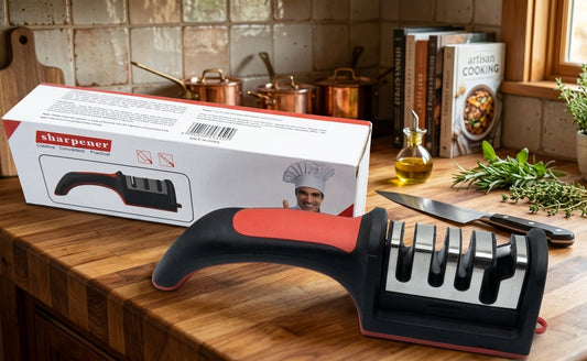 **Professional 3-Stage Kitchen Knife Sharpener – Easy-to-Use Tool for Sharpening and Restoring Kitchen Knives**
