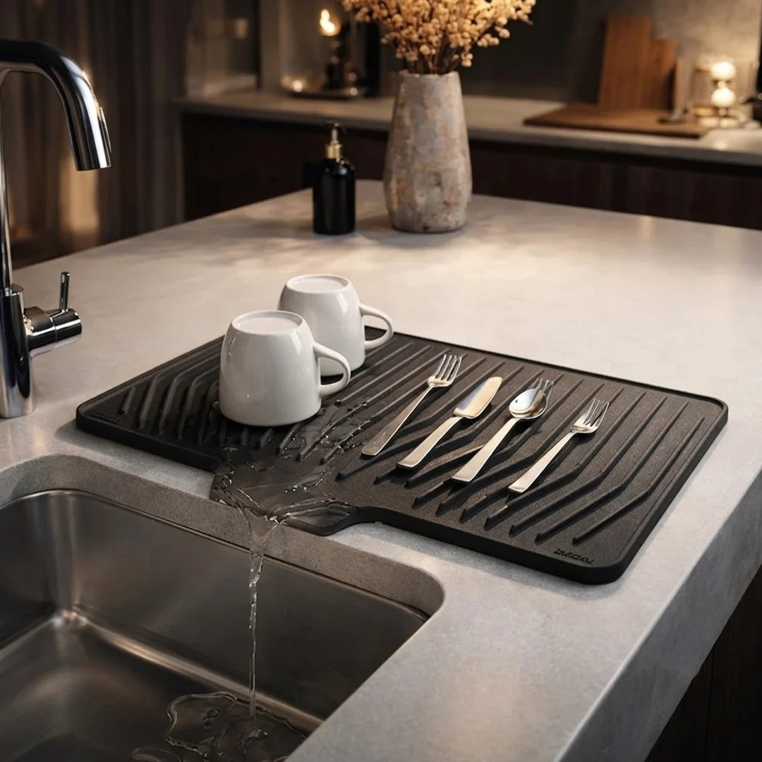 **Big Size Silicone Drain Mat – 14x10 Inch Anti-Slip Waterproof Sink Mat for Kitchen Use**
