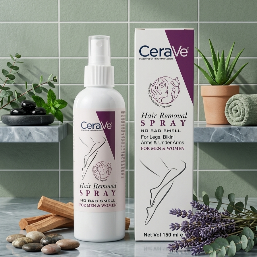 **Purple CeraVe Hair Removal Spray – Gentle Body Hair Remover for Smooth Skin, Easy-to-Use Depilatory Spray for Men & Women (150ML)**