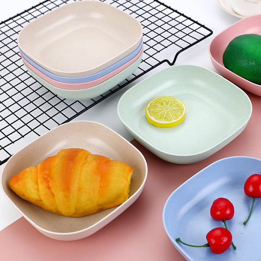 ## Plate Set Pack of 10 – Durable Reusable Plastic Dining & Serving Plates for Kitchen Use (Random Colors)