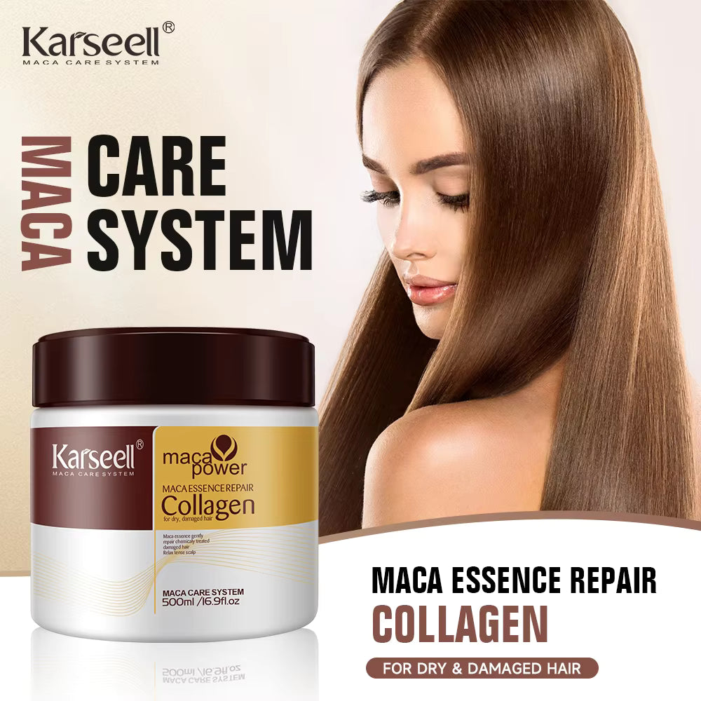Karseell 500ml Collagen Hair Mask – Deep Conditioning & Argan Oil Care for Dry Hair