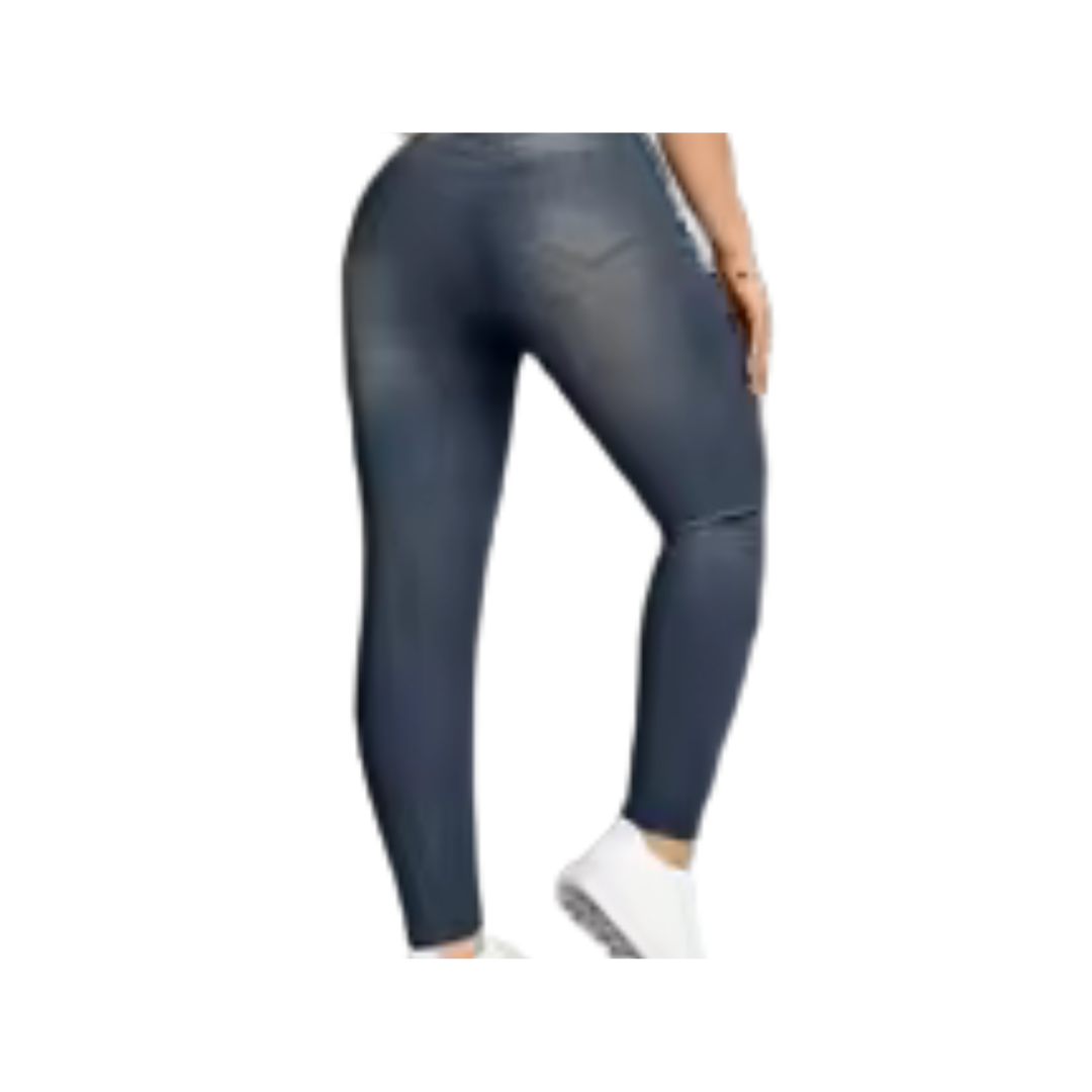 Women’s Faux Denim Printed Leggings – Stylish Casual Stretch Pants
