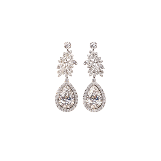 **Luxury Diamond Teardrop Earrings – Rose Gold Crystal Bridal Wedding Jewelry**  Would you also like a **beautiful product description** for this title?