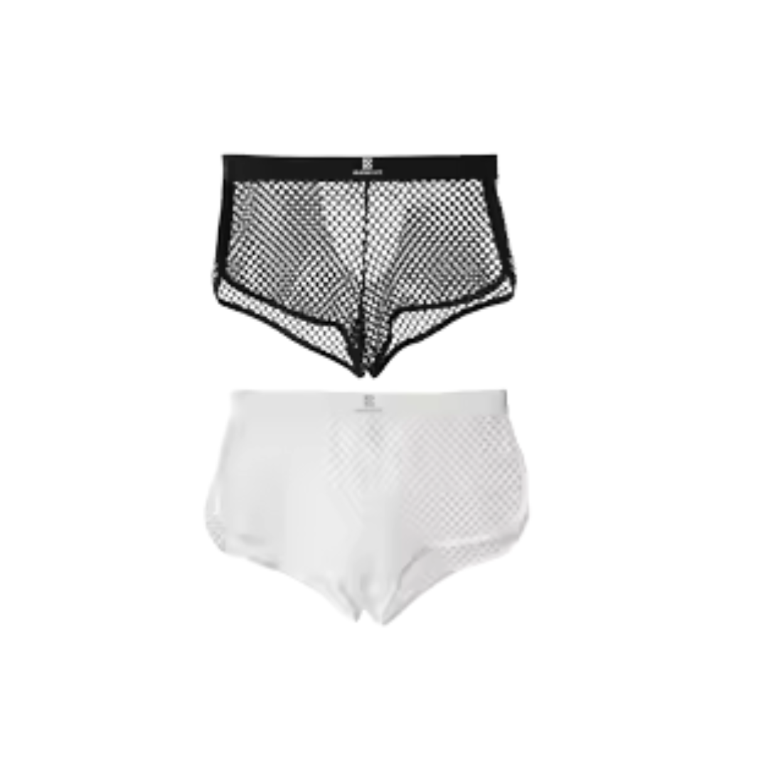 Men’s Stretch Mesh Boxer Briefs – Low-Waist Breathable & Flexible Underwear