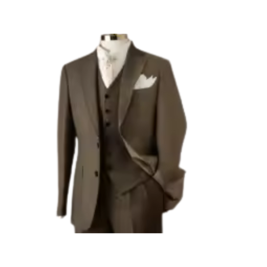 Men’s Vintage 3-Piece Tweed Suit – Herringbone Wool Blazer, Vest & Trousers