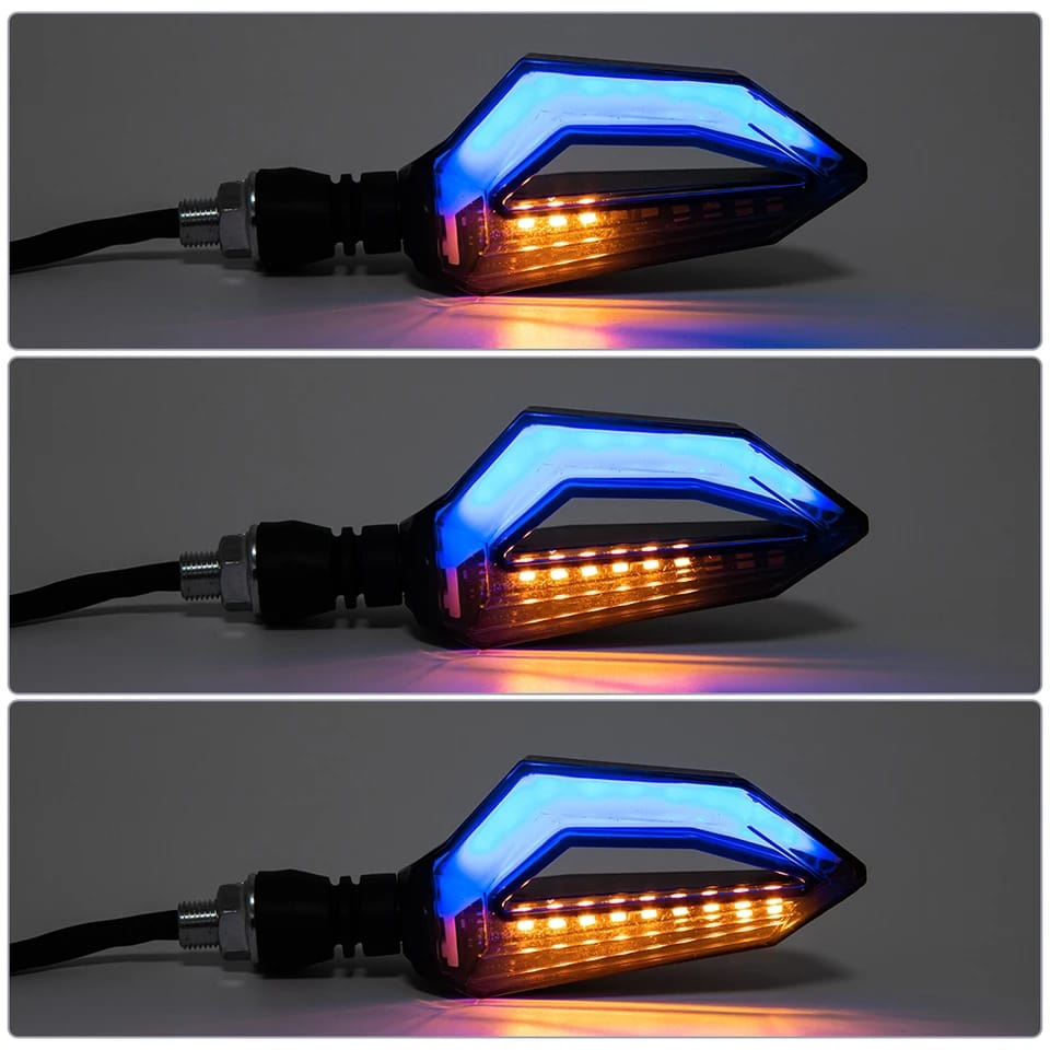 **4PCS Universal 12 LED Motorcycle Indicators – Turn Signal Lights with Parking DRL for 70cc, CG125 & All Bikes (China Imported)**
