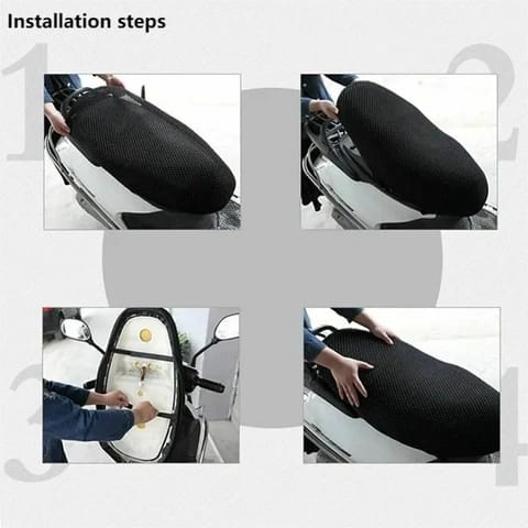 **Universal Motorcycle Cool Mesh Seat Cover – 10mm XXL Breathable Net Cushion with Sun Block, Heat Insulation & Water-Resistant Protection for All Motorbikes**