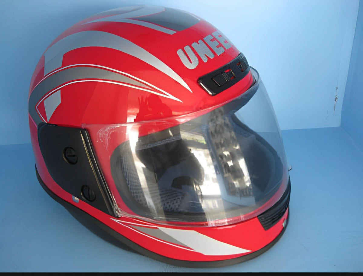 **Uneed Unbreakable Bike Helmet – Black Motorcycle & Motorbike Helmet with Transparent Visor**