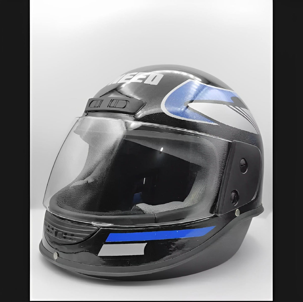 **Uneed Unbreakable Bike Helmet – Black Motorcycle & Motorbike Helmet with Transparent Visor**