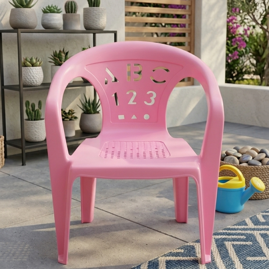 ## Number & Letters Design Kids Chair – Educational Alphabet Pattern, Lightweight & Durable Mini Toddler Seat | Comfortable Seating Furniture (Random Color)