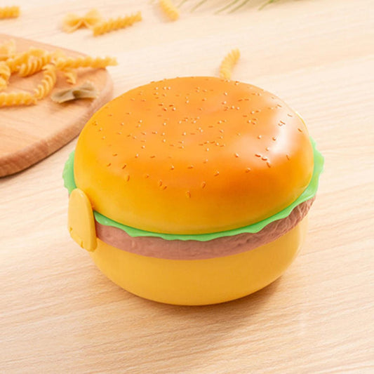 **Kids Burger Hamburger Shaped Lunch Box – Multi-Layer Portable Food Container, 6 × 3.5 Inches (Multicolor)**