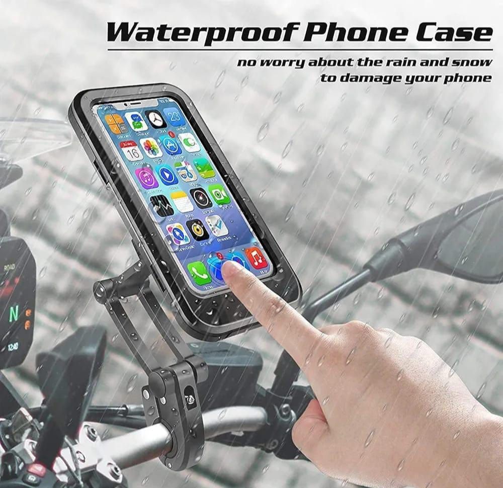 ## Waterproof Bike Phone Mount – 360° Rotatable Motorcycle & Bicycle Mobile Holder with Adjustable Touch Screen Handlebar Support