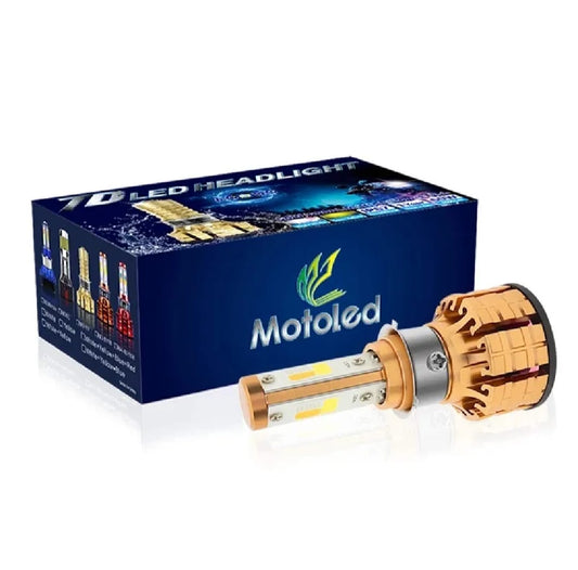 **M3 LED Motorbike Headlight Bulb – 55W 3-Color Flash with Cooling Fan, Waterproof & Universal Fit**