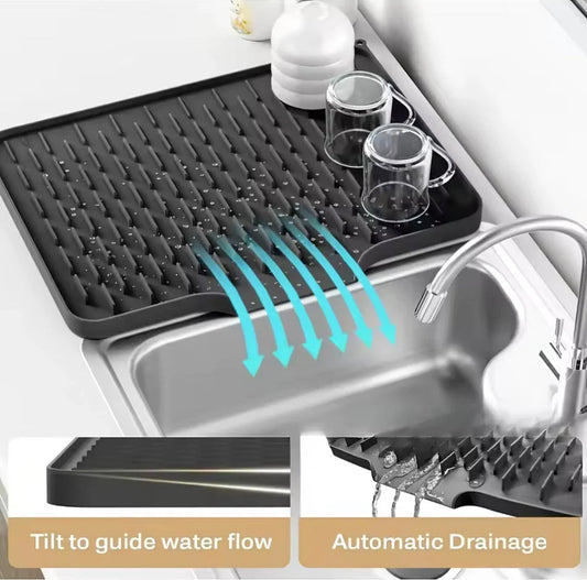 **Big Size Silicone Drain Mat – 14x10 Inch Anti-Slip Waterproof Sink Mat for Kitchen Use**