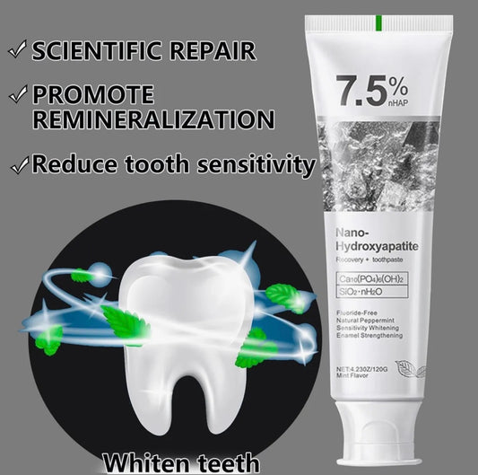 **Nano Hydroxyapatite Toothpaste 7.5% nHAP – Teeth Repair, Whitening & Sensitivity Protection | Gentle Daily Oral Care | 80g**