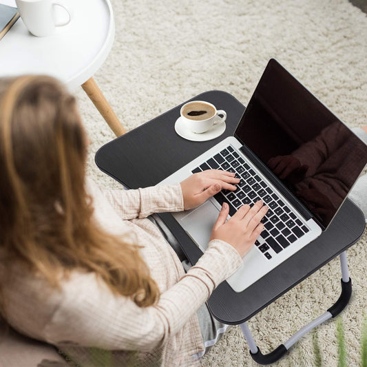 ## Foldable Laptop Table T1 – Portable Folding Legs with Tablet Groove & Cup Holder | Multi-Purpose Table for Work, Reading, Writing & Eating